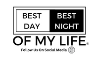 Thumbnail for graphic of a white and black sticker. sticker reads best day best night of my life with follow us on social media and a qr code at the bottom